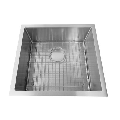 Évier de cuisine en nid d'abeille 25 po 25 po - Bol simple - Acier inoxydable 316 avec calibre 16