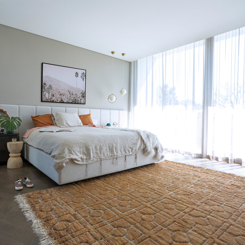 Breezeblock Geometric Area Rug in Straw, Rectangle 9'10" x 13'1"