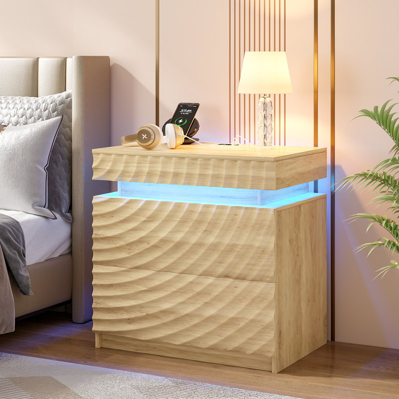 60cm W Bedside Table, Oak