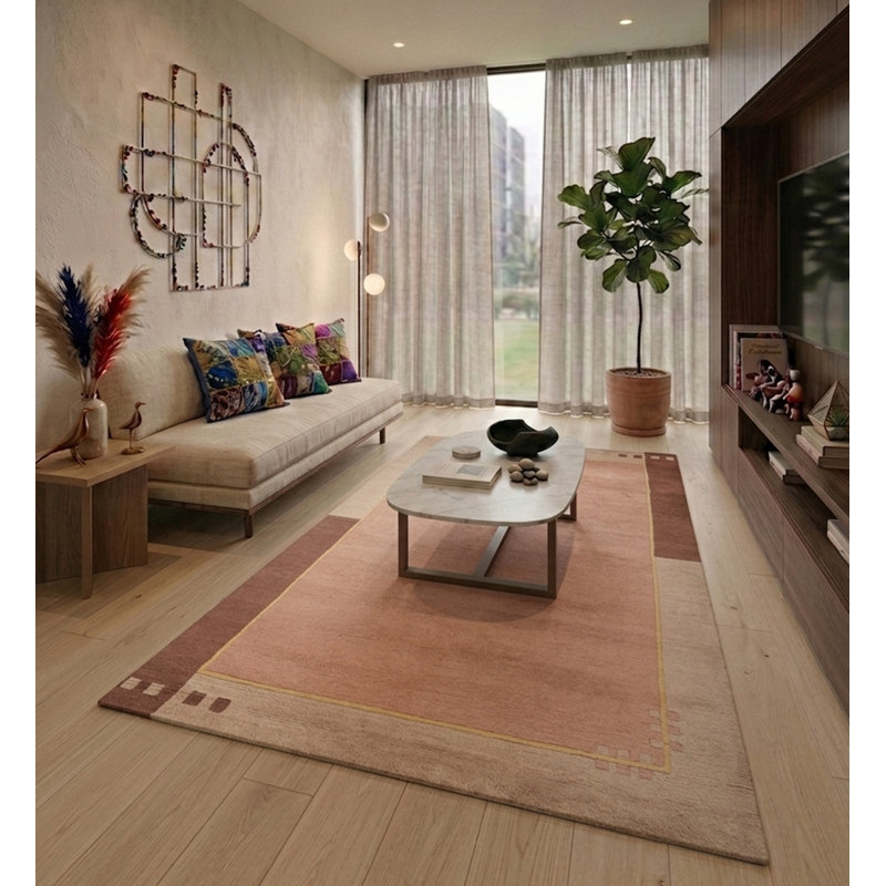 Tapis d'intérieur contemporain en laine Choco, Rectangle 5 pi 7 po x 7 pi 10 po