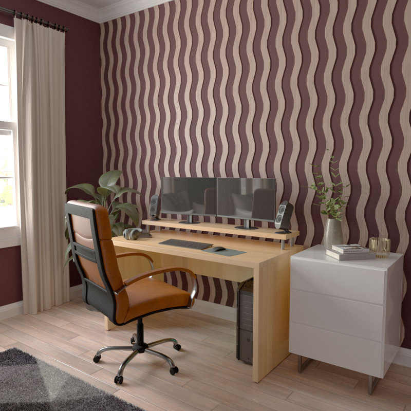 Ensemble de panneaux muraux décoratifs en bois Brazos, H 47 po x l 3,25 po x P 0,25 po, Noyer