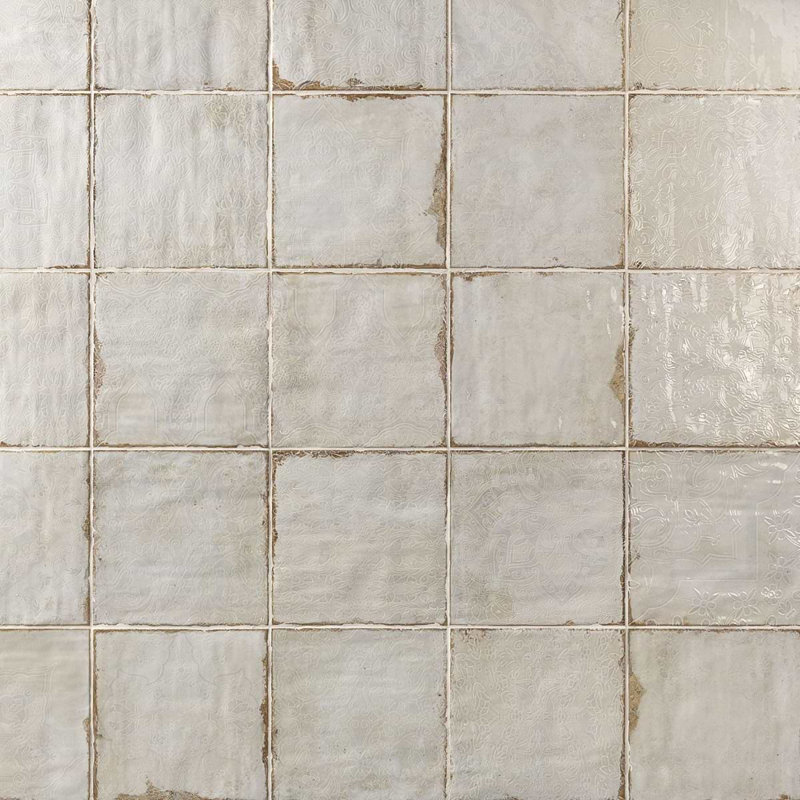 Angela Harris Dunmore Blu 8X8 Matte Ceramic Floor Tile, Beige