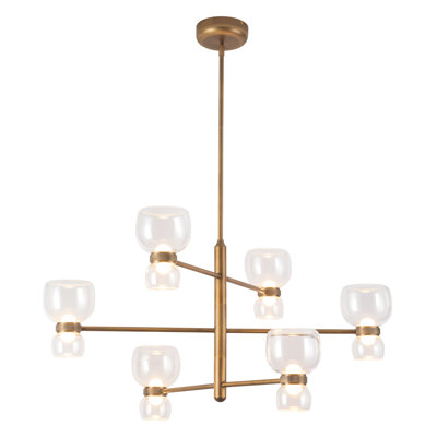 Sutton 36-in Black dimmable LED Chandelier