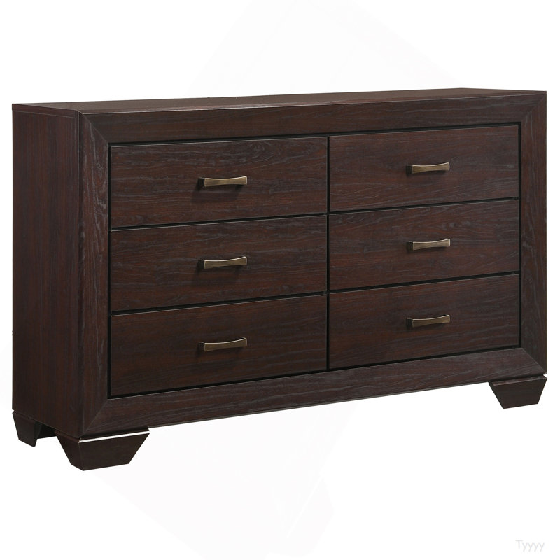 Commode 6 tiroirs Harrison, Marron foncé