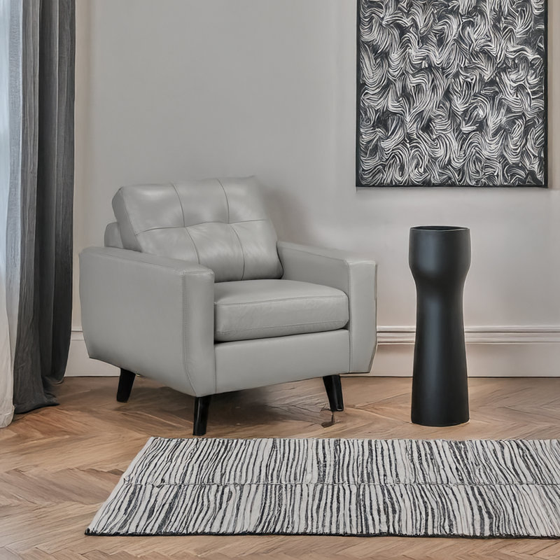 Tiena Leather Chair, Gray