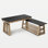 Bureau de direction électrique minimaliste en L avec plateau en cuir Minimalist 
