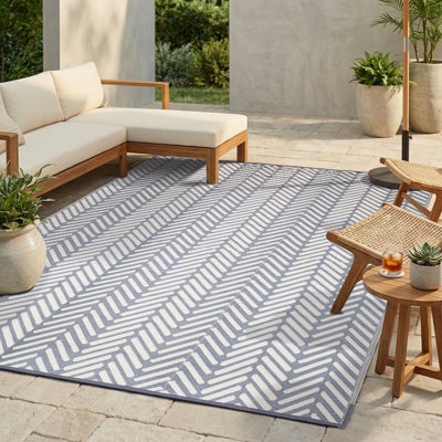 Tapis d'extérieur à chevrons géométriques Herringbone Geo