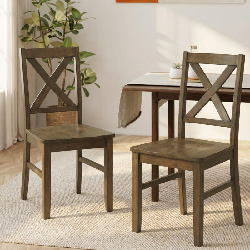 Chaise en bois massif Oaklyn, Brun