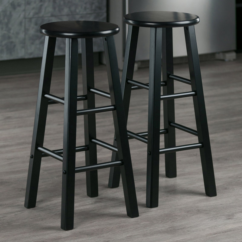 Tabouret de bar Azaya, Tabouret de bar (hauteur de siège de 29,1 po), Noir, 2