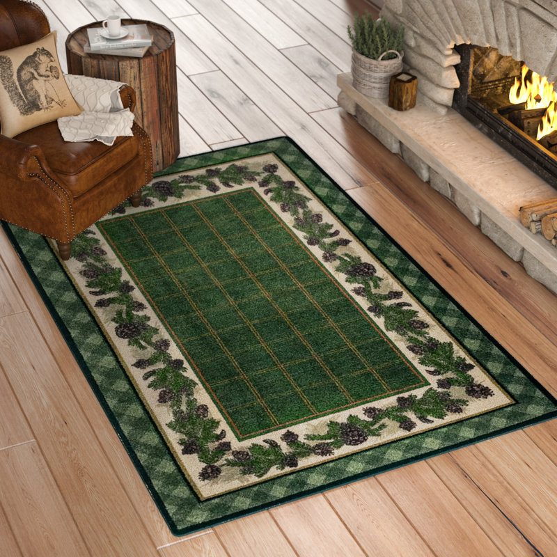 Tapis vert Cadell, Rectangle 7 pi 8 po x 10 pi 9 po