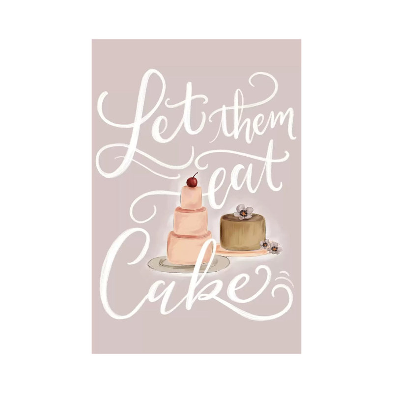 «Let Them Eat Cake», reproduction d'art textuel sur toile tendue, H 18 po x l 12 po x P 1,5 po