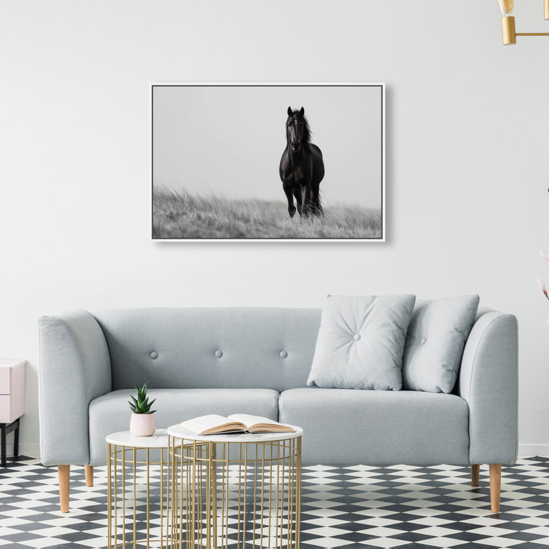 Lone Stallion I Print by Oliver Gal, 21" H x 31" W, White Floater Frame