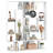 7-tier Bookshelf Geometric Bookcase With 2 Anti-tipping Kits White