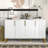 Modern Sideboard Cabinet with 4 Doors, Adjustable Shelves, Metal Handles & Legs for Kitchen Storage (White)-118439806