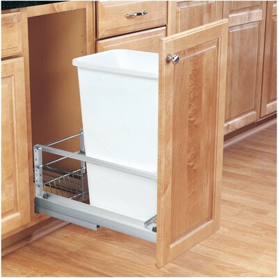 Rev-A-Shelf Pull Out Waste Container Storage for Kitchen Base Cabinets, Trash Cans with Soft-Close Slides -  5349-18DM-2