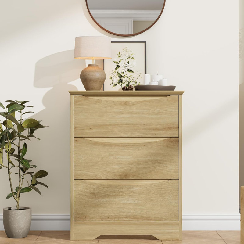 Commode en bois à 3 tiroirs, grande armoire moderne avec rangement profond, grande commode à large plateau, commode de rangement longue pour chambre à coucher, salon, couloir, chambre d'enfant
