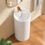 Lavabo de salle de bain autoportant circulaire sur pied 16 po x 16 po, lavabo de salle de bain piédestal en céramique blanche avec trop-plein et lavabos piédestal en céramique moderne pré-percés