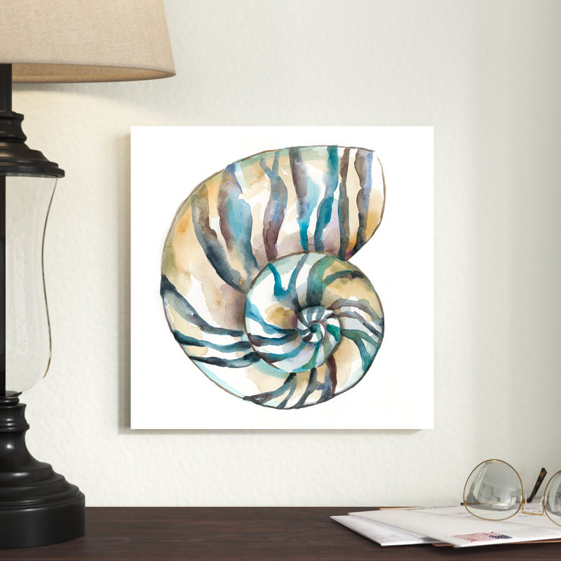 Aquarelle Shells II by Chariklia Zarris - Painting, 30cm H x 30cm W, Wrapped Canvas