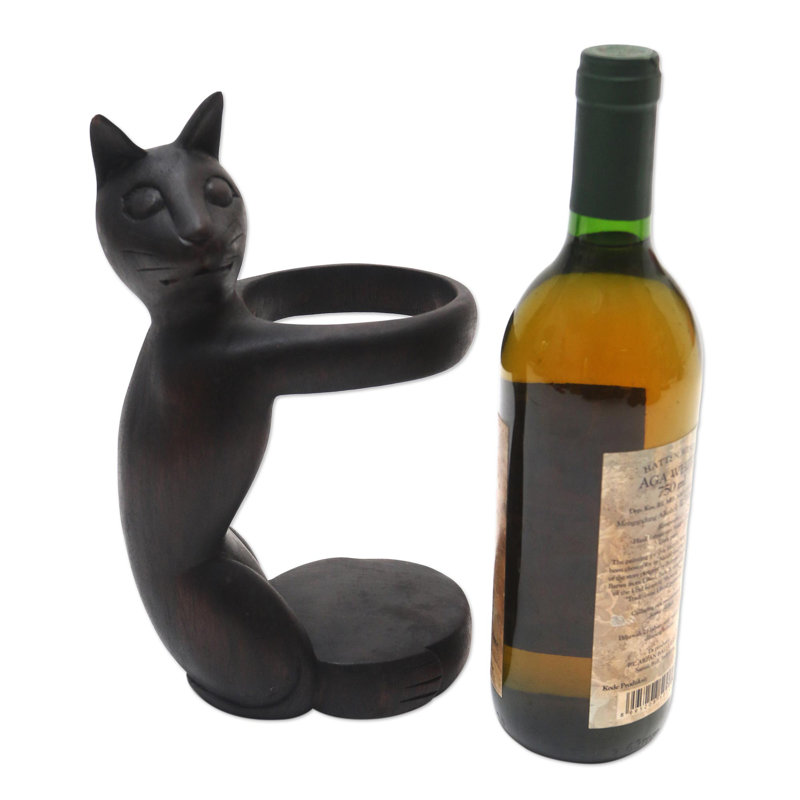 Mallorca Solid Wood Tabletop Wine Bottle Rack in Black