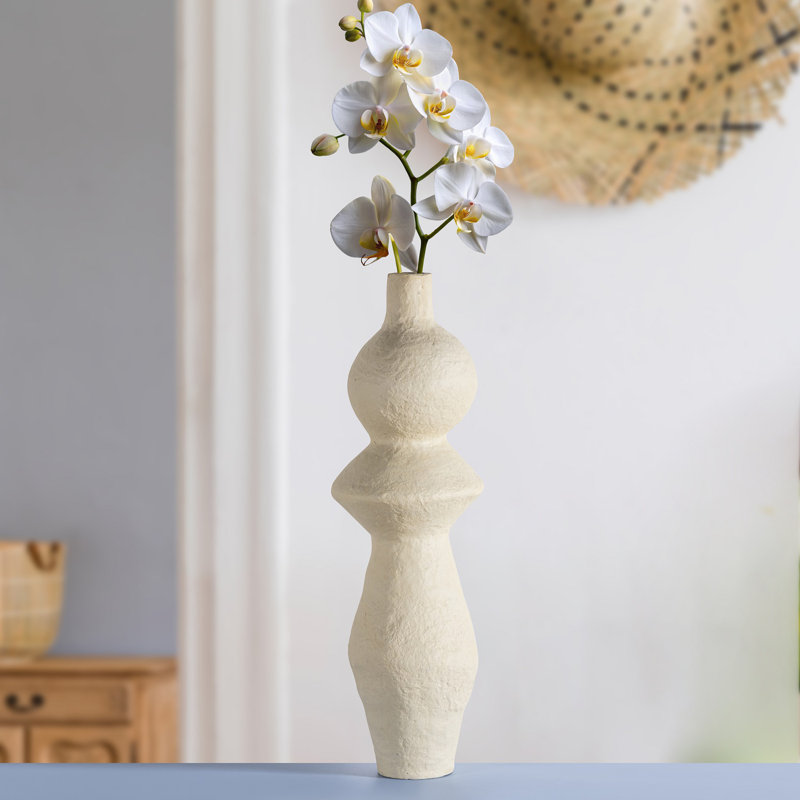 Très grand vase en papier brun clair H 41 po