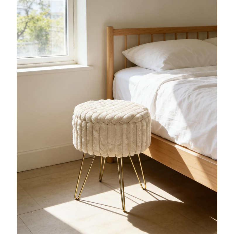 Polyester Accent Stool, DARK NATURAL