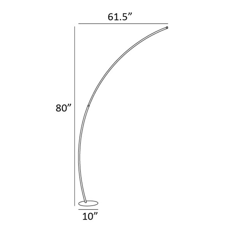 Spataro 80'' LED Arched Floor Lamp, Gold