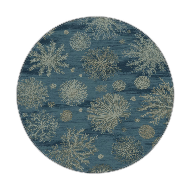 Tapis d'intérieur et d'extérieur vert Nature, Rond 5 pi
