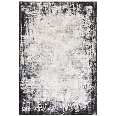Abrienne Soft Shiny Border Black/Grey Rug