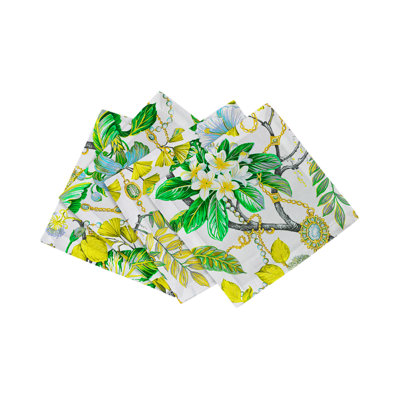 Plumeria Cotton Sateen Cocktail Napkins