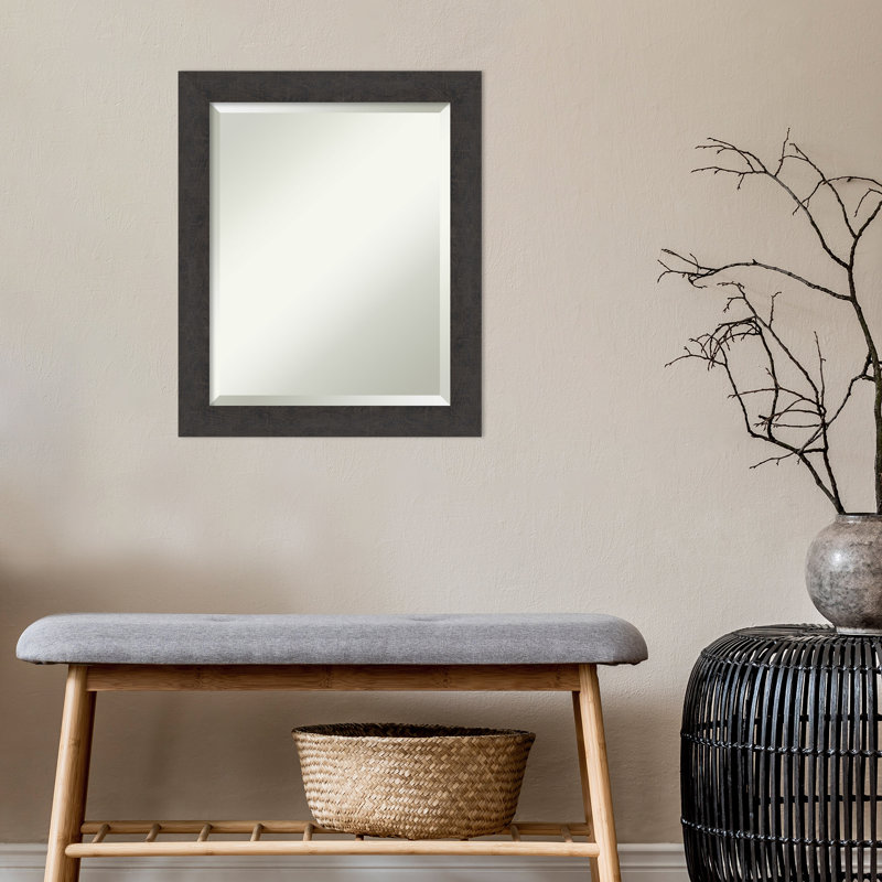 Miroir mural Akhia, 19 po x 23 po, Espresso planche rustique