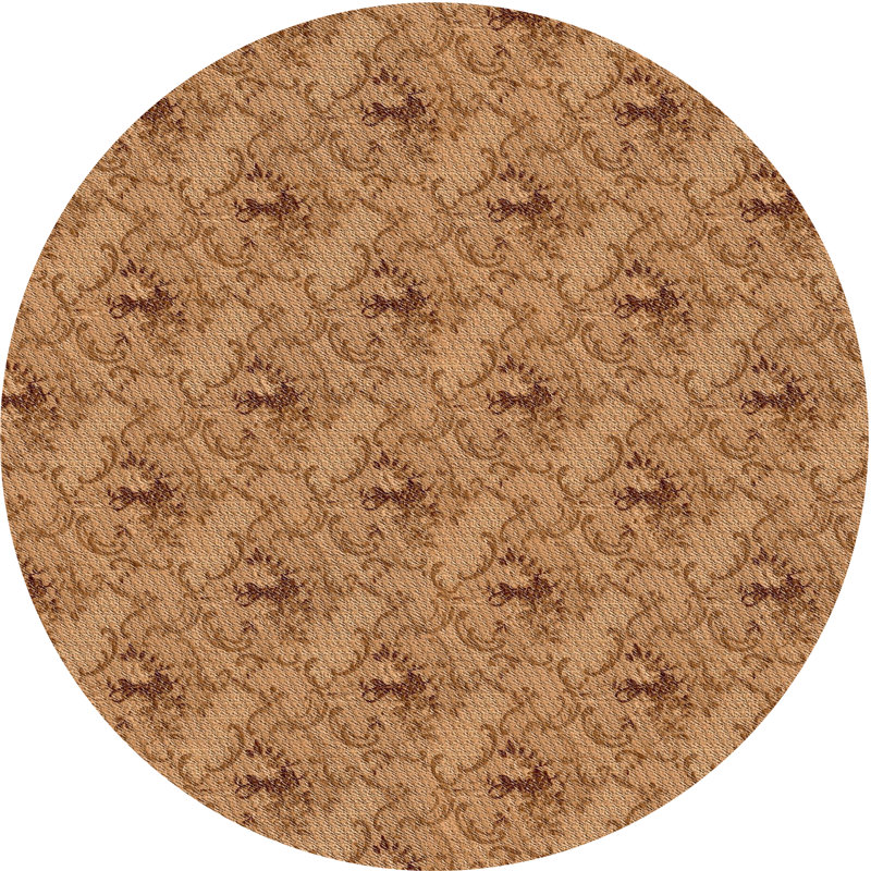 Tapis de zone brun à motif Timmothy, Rond 7 pi