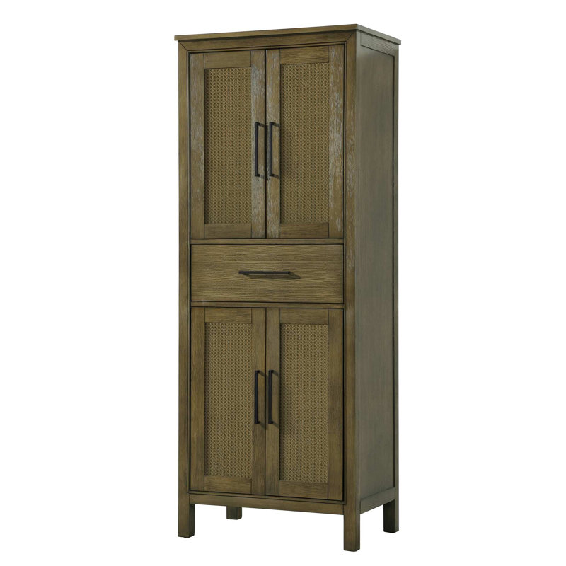 28 Inch Bath Storage Cabinet in Hazel Oak, 72" H x 28" W x 72" D, Hazel Oak