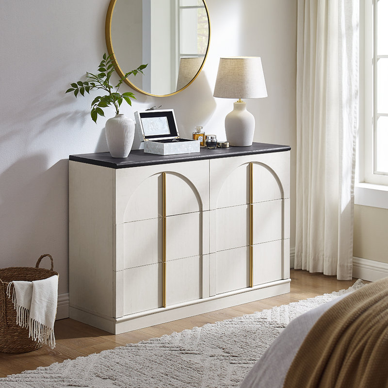 Commode 6 tiroirs Modern, Blanc