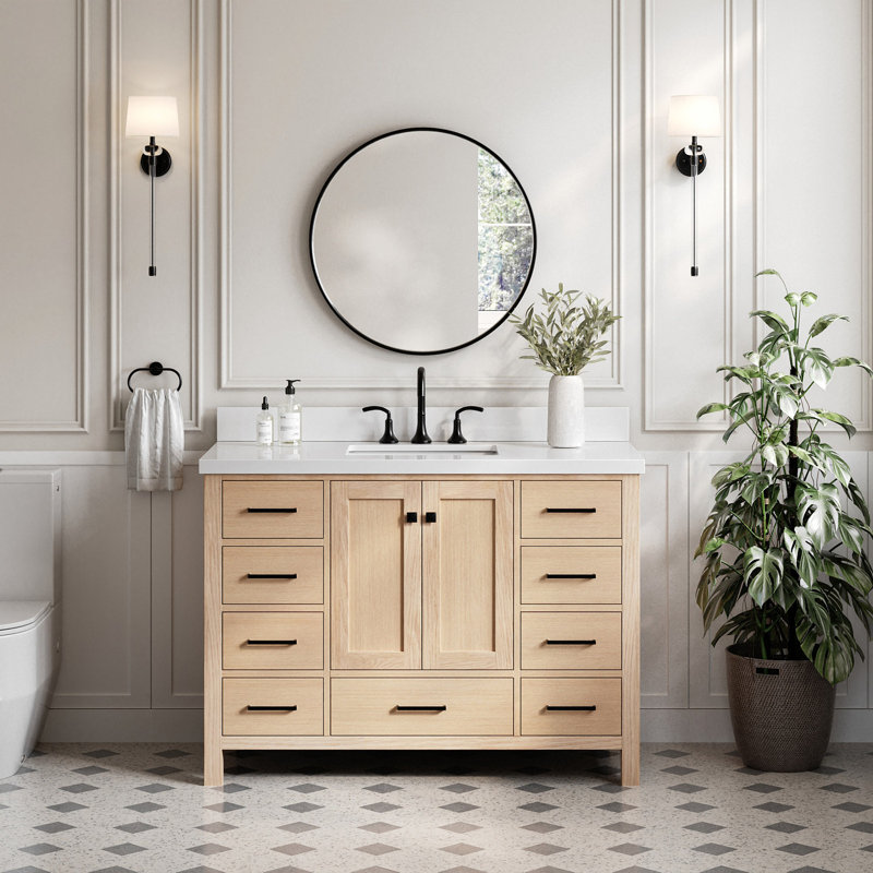 Ensemble de meuble-lavabo simple 48 po Cambridge, Chêne, Rectangular