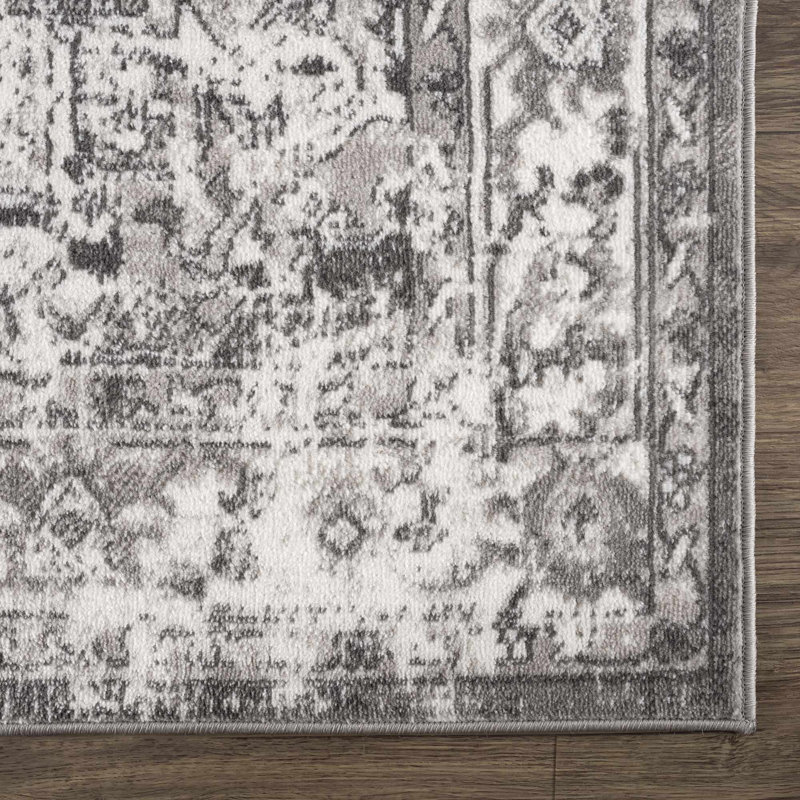Tapis gris Eddie, Tapis de couloir 2 pi 7 po x 7 pi 3 po