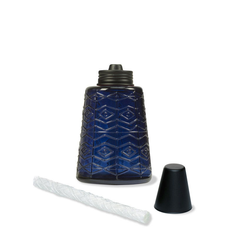 Red, Clear, and Blue Glass Tabletop Torches with Fiberglass Wick