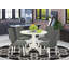 L'ensemble 3 pièces de table et chaises de cuisine contient une table de salle à manger ronde avec Dropleaf et 2 chaises de salle à manger Parsons en tissu gris, lin blanc-1228721726-1287740566-1228721665