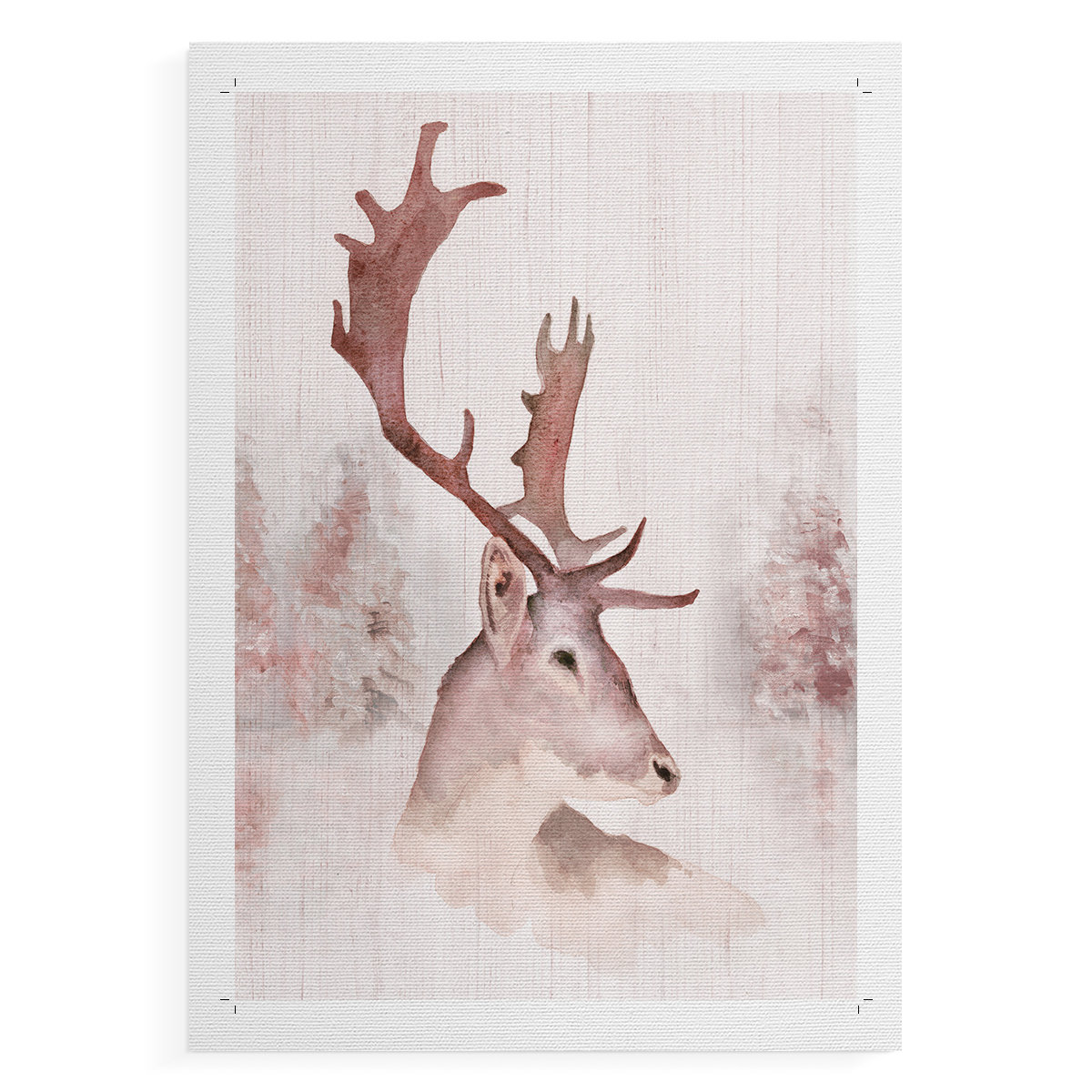 Union Rustic Blush Deer -Canvas Print Only - NOT FRAMED | Wayfair