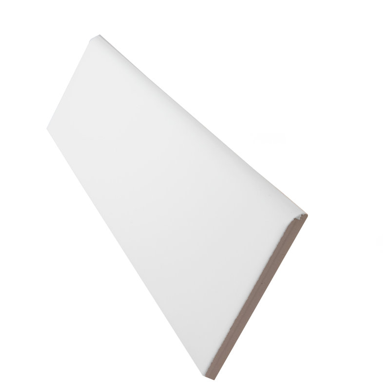 Battiscopa 13" x 3" Ceramic Bullnose Tile Trim, Matte White