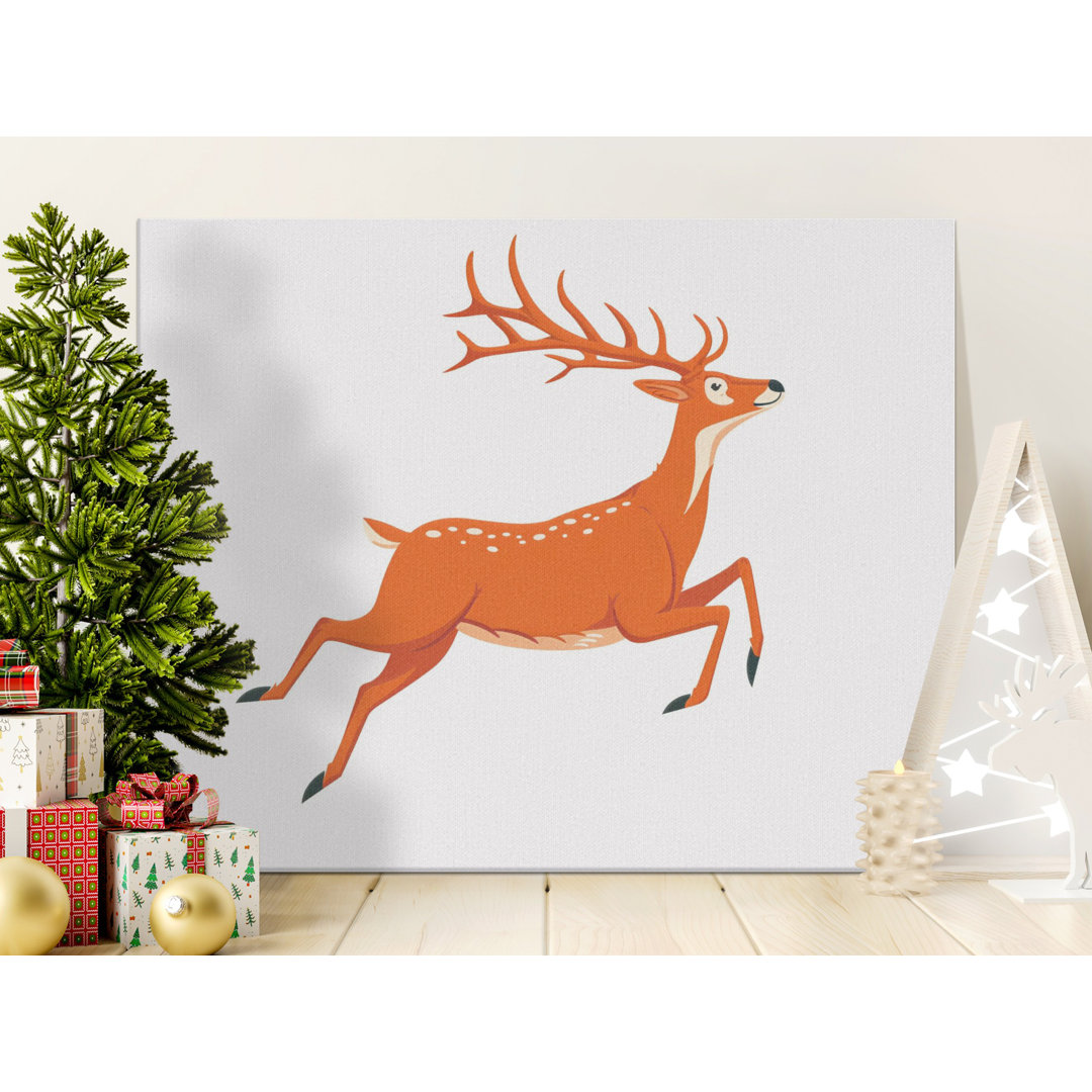 Leaping Deer Woodland Animal Canvas Print
