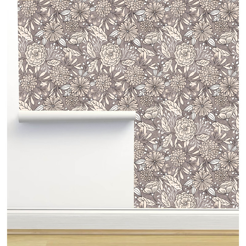 Neng 2.16' L x 5" W Texture Wallpaper Roll, Lavender