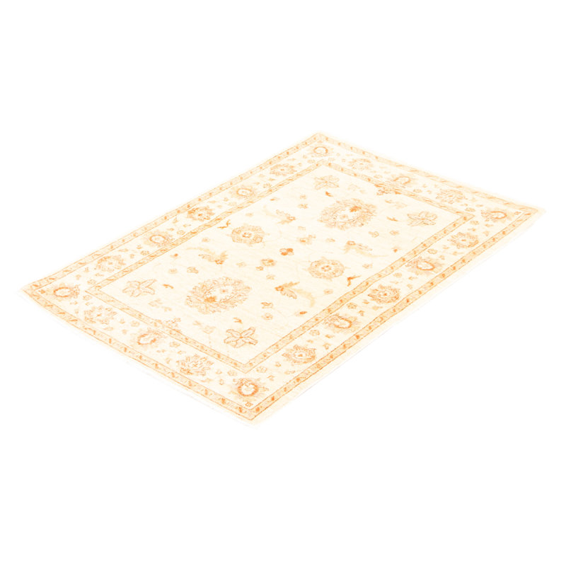 Tapis unique en laine noué à la main 3 pi 3 po x 4 pi 9 po nouvel âge Peshawar