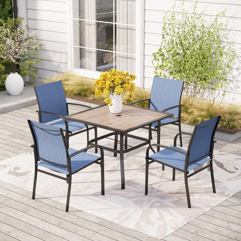 4 - Person Patio Dining Set with, Blue