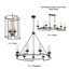 Luminaire suspendu roue de chariot en charbon doux à 8 lumières Hillstone