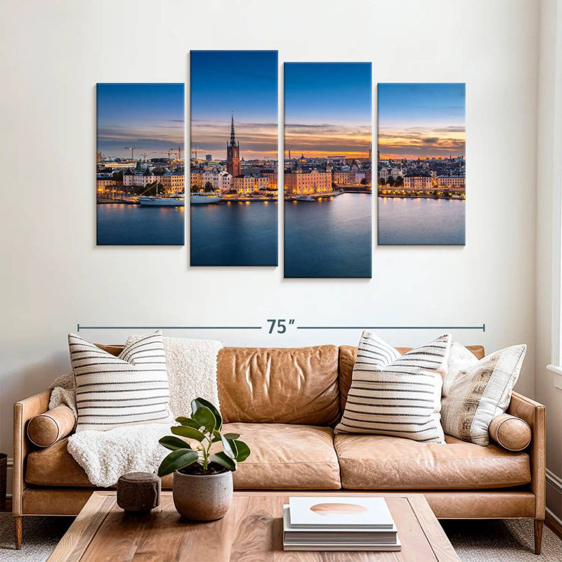 Nicci Stockholm Sunset Skyline, 42" H x 68" W