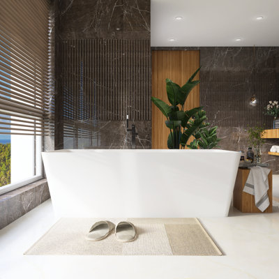66.9'' x 31.5'' Freestanding Soaking Solid Surface Bathtub