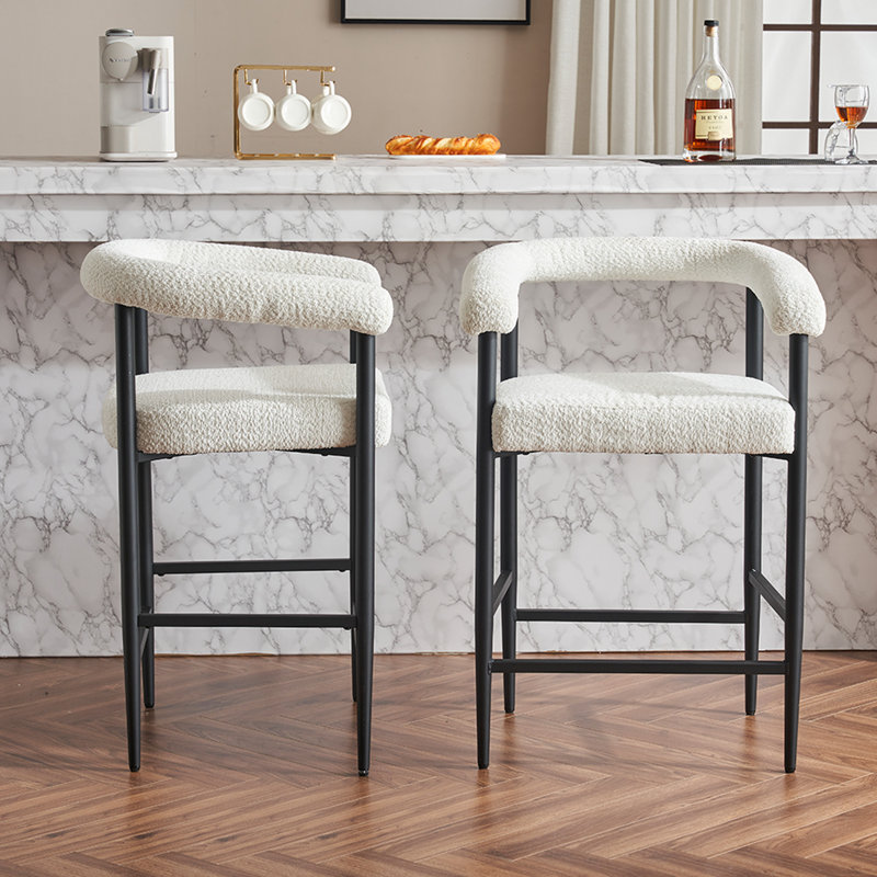 Upholstery Bar Stools, White