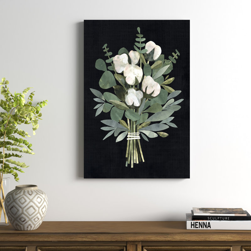 «Cut Paper Bouquet I» par Victoria Borges - reproduction d'art sur toile, H 36 po x l 24 po