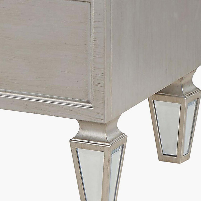 Silver 2-Drawer Nightstand