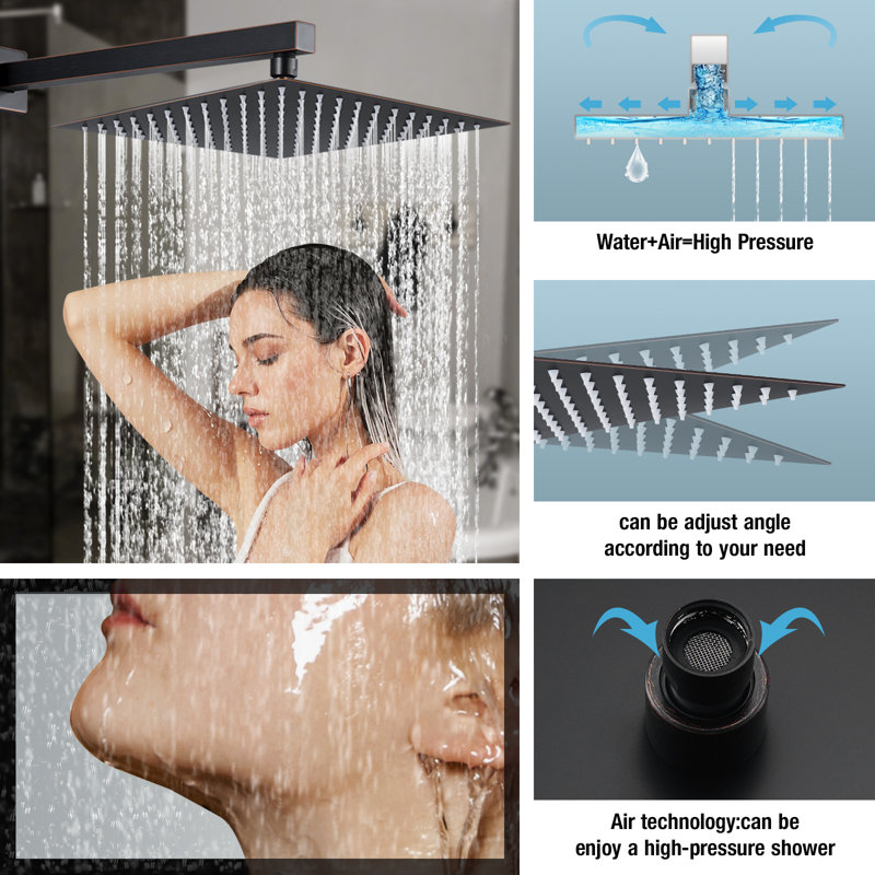 Robinet de douche 12 po, Bronze frotté à l'huile